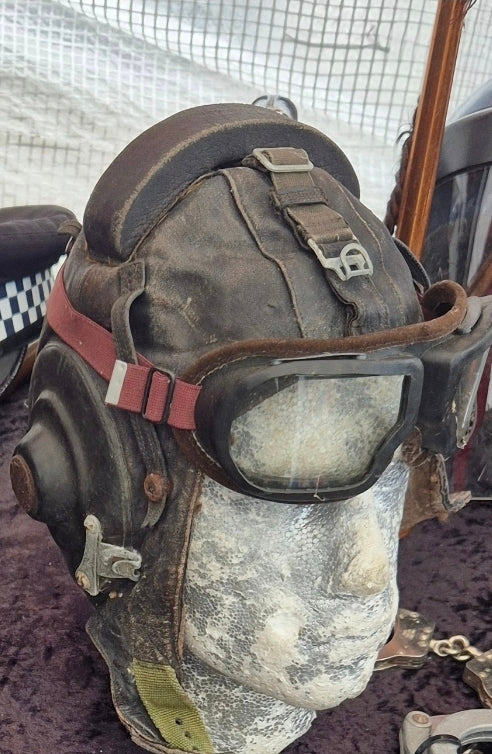 Flying hat and goggles (1950s to 70s