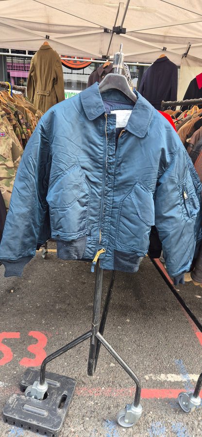 CWU Bomber Jacket Petrol blue .USA manufactured dated 1984 .New .Sizes M,L,XL and XXL