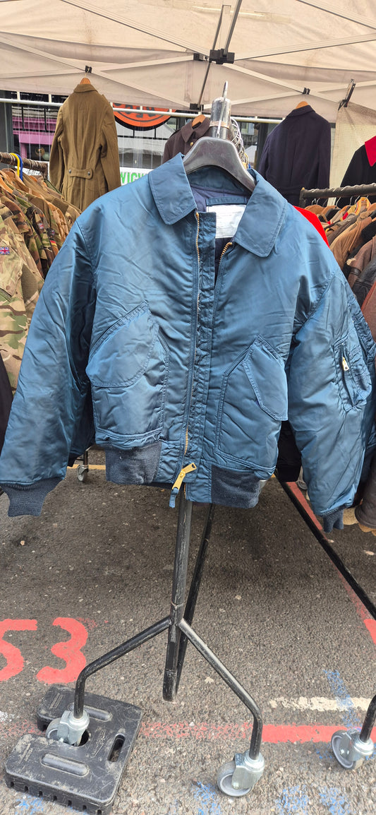 CWU Bomber Jacket Petrol blue .USA manufactured dated 1984 .New .Sizes M,L,XL and XXL