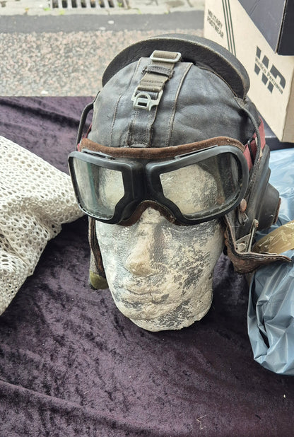 Flying hat and goggles (1950s to 70s
