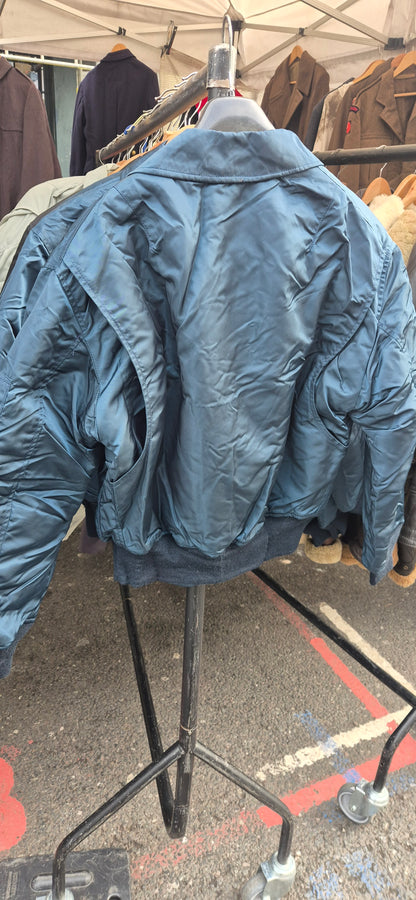 CWU Bomber Jacket Petrol blue .USA manufactured dated 1984 .New .Sizes M,L,XL and XXL